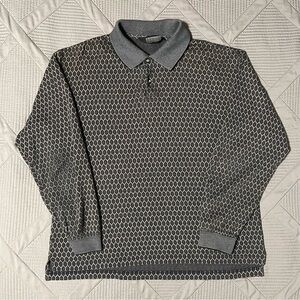 Vintage Knights Bridge Mens Long Sleeve Henley Polo (L)
